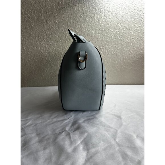 Sole Society Eppie Perforated Faux Leather Blue Satchel Crossbody w/ Hang Tag - Picture 4 of 12